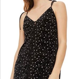 NWT TopShop velvet slip dress with silver sparkle details